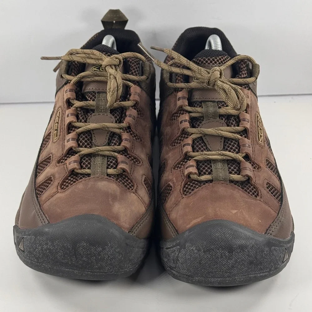 KEEN Mens Voyageur Hiking Shoes Brown Black Low Top Trail Sneaker 1018577 US 9.5
